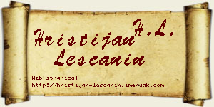 Hristijan Leščanin vizit kartica